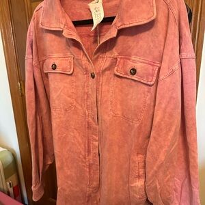 BiBi Pink Button Down Shirt Relaxed Fit